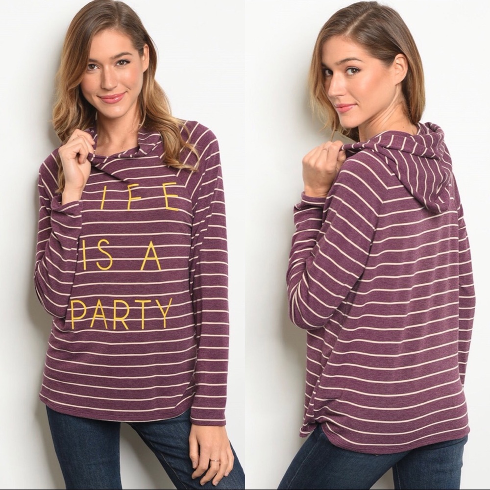 ❄️3 PACK | “LIFE IS A PARTY” MAUVE HOODIE
